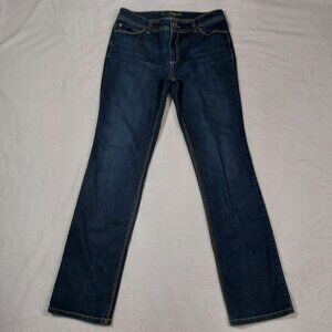 Chico's Platinum Straight Leg Dark Wash Jeans Size 0 (Size Small/4)